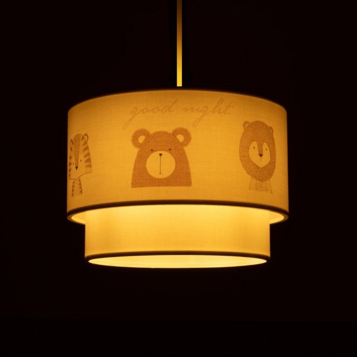 GLOBOSTAR® BEAR 204-0003 Παιδικό Κρεμαστό Φωτιστικό Οροφής με Ντουί 1 x E27 AC 220-240V IP20 - Πολύχρωμο - Μ30 x Π30 x Υ24cm