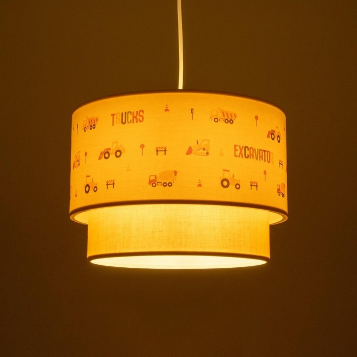 GLOBOSTAR® EXCAVATOR 204-0005 Παιδικό Κρεμαστό Φωτιστικό Οροφής με Ντουί 1 x E27 AC 220-240V IP20 - Πολύχρωμο - Μ30 x Π30 x Υ24cm