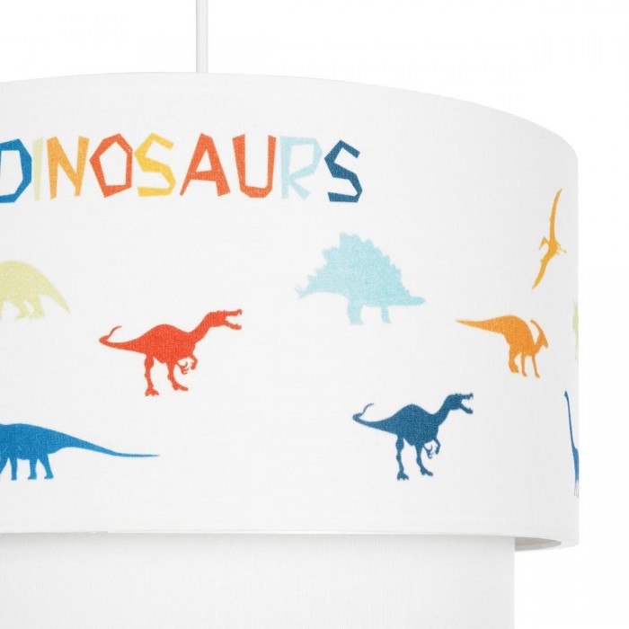 GLOBOSTAR® DINO 204-0006 Παιδικό Κρεμαστό Φωτιστικό Οροφής με Ντουί 1 x E27 AC 220-240V IP20 - Πολύχρωμο - Μ30 x Π30 x Υ24cm