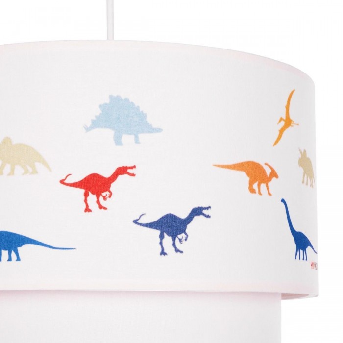 GLOBOSTAR® DINO 204-0006 Παιδικό Κρεμαστό Φωτιστικό Οροφής με Ντουί 1 x E27 AC 220-240V IP20 - Πολύχρωμο - Μ30 x Π30 x Υ24cm