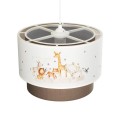 GLOBOSTAR® GIRAFFE 204-0008 Παιδικό Κρεμαστό Φωτιστικό Οροφής με Ντουί 1 x E27 AC 220-240V IP20 - Πολύχρωμο - Μ30 x Π30 x Υ24cm