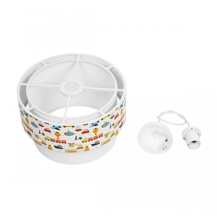 GLOBOSTAR® TRAIN 204-0009 Παιδικό Κρεμαστό Φωτιστικό Οροφής με Ντουί 1 x E27 AC 220-240V IP20 - Πολύχρωμο - Μ30 x Π30 x Υ24cm