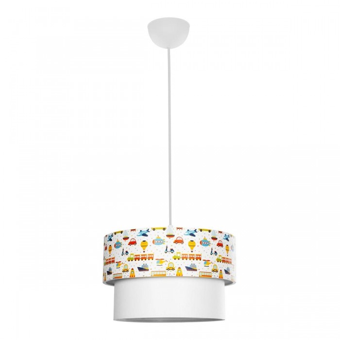 GLOBOSTAR® TRAIN 204-0009 Παιδικό Κρεμαστό Φωτιστικό Οροφής με Ντουί 1 x E27 AC 220-240V IP20 - Πολύχρωμο - Μ30 x Π30 x Υ24cm