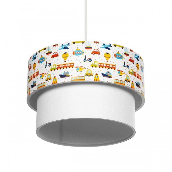 GLOBOSTAR® TRAIN 204-0009 Παιδικό Κρεμαστό Φωτιστικό Οροφής με Ντουί 1 x E27 AC 220-240V IP20 - Πολύχρωμο - Μ30 x Π30 x Υ24cm