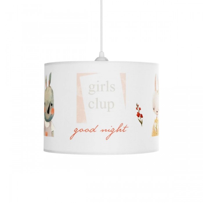 GLOBOSTAR® GIRLSCLUB 204-0010 Παιδικό Κρεμαστό Φωτιστικό Οροφής με Ντουί 1 x E27 AC 220-240V IP20 - Πολύχρωμο - Μ28 x Π28 x Υ24cm