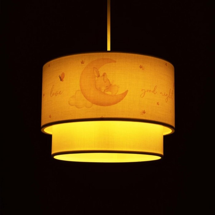 GLOBOSTAR® MOON 204-0011 Παιδικό Κρεμαστό Φωτιστικό Οροφής με Ντουί 1 x E27 AC 220-240V IP20 - Πολύχρωμο - Μ30 x Π30 x Υ24cm