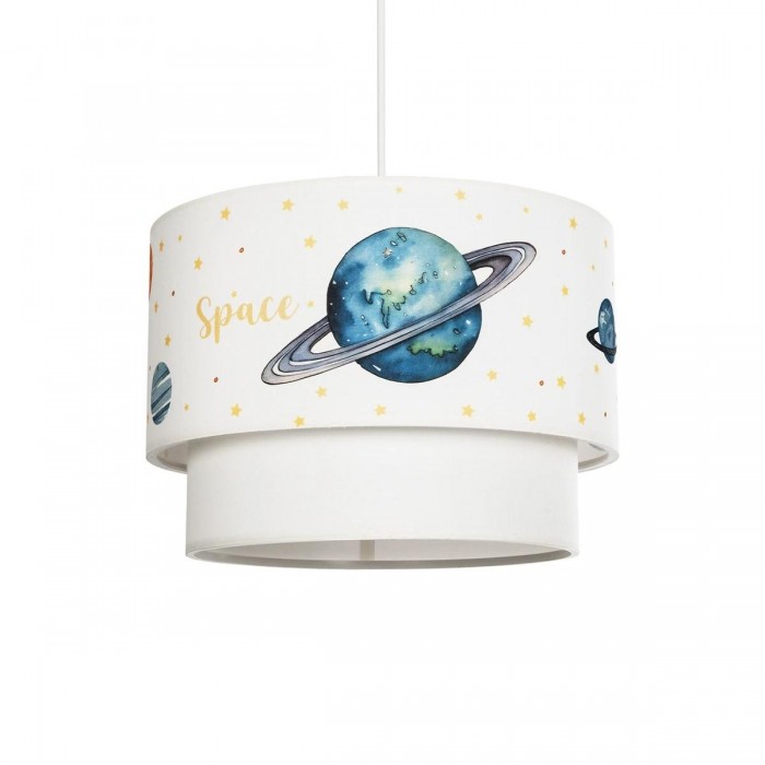 GLOBOSTAR® SATURN 204-0012 Παιδικό Κρεμαστό Φωτιστικό Οροφής με Ντουί 1 x E27 AC 220-240V IP20 - Πολύχρωμο - Μ30 x Π30 x Υ24cm