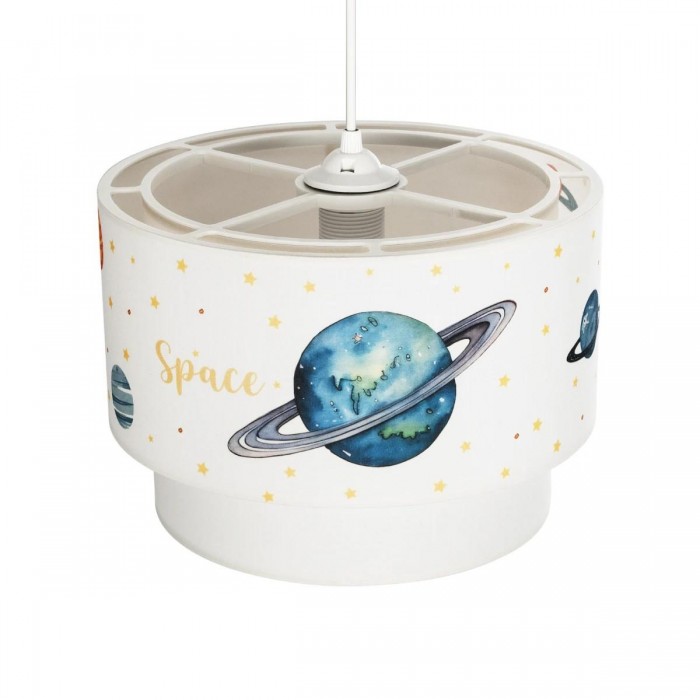 GLOBOSTAR® SATURN 204-0012 Παιδικό Κρεμαστό Φωτιστικό Οροφής με Ντουί 1 x E27 AC 220-240V IP20 - Πολύχρωμο - Μ30 x Π30 x Υ24cm