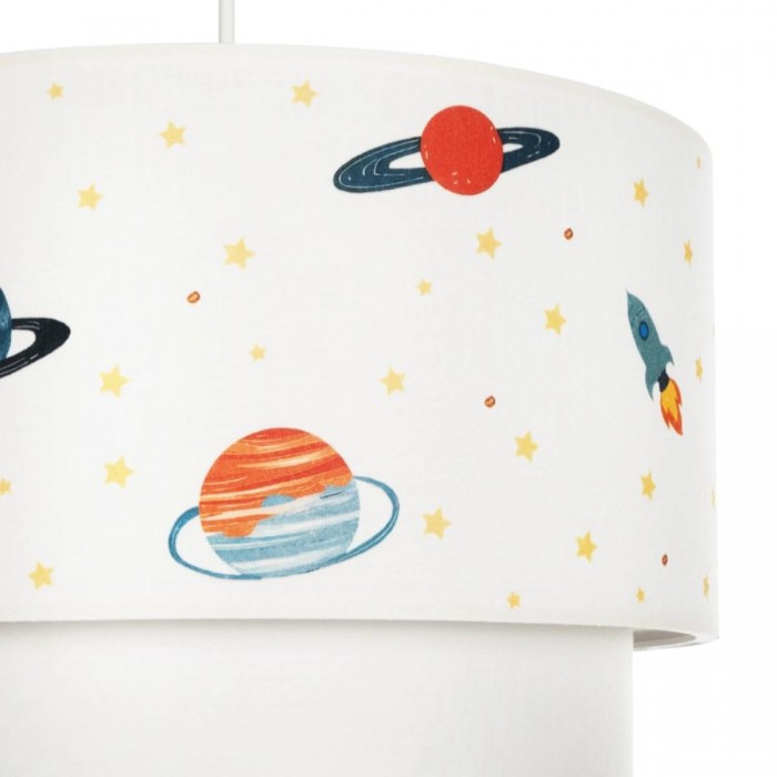 GLOBOSTAR® SATURN 204-0012 Παιδικό Κρεμαστό Φωτιστικό Οροφής με Ντουί 1 x E27 AC 220-240V IP20 - Πολύχρωμο - Μ30 x Π30 x Υ24cm