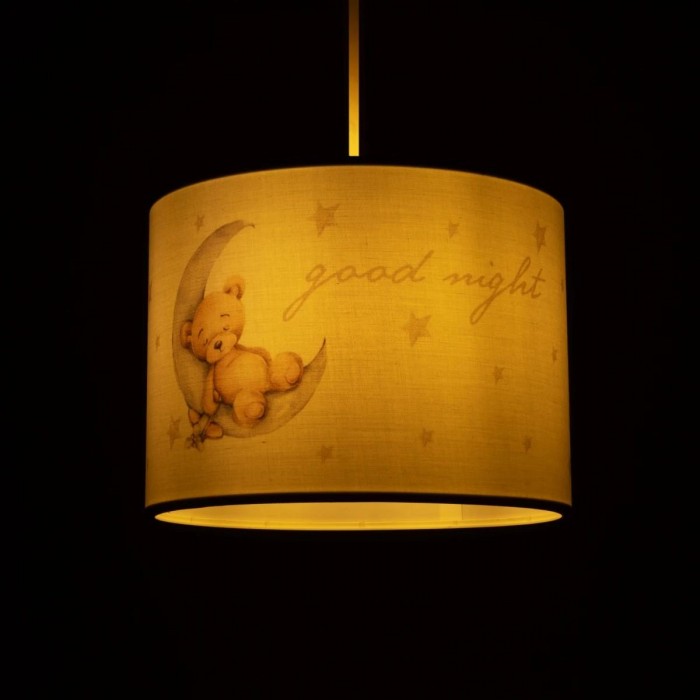 GLOBOSTAR® MOON 204-0013 Παιδικό Κρεμαστό Φωτιστικό Οροφής με Ντουί 1 x E27 AC 220-240V IP20 - Πολύχρωμο - Μ28 x Π28 x Υ24cm