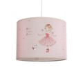 GLOBOSTAR® BALLERINA 204-0015 Παιδικό Κρεμαστό Φωτιστικό Οροφής με Ντουί 1 x E27 AC 220-240V IP20 - Ροζ - Μ28 x Π28 x Υ24cm