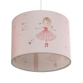 GLOBOSTAR® BALLERINA 204-0015 Παιδικό Κρεμαστό Φωτιστικό Οροφής με Ντουί 1 x E27 AC 220-240V IP20 - Ροζ - Μ28 x Π28 x Υ24cm