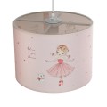 GLOBOSTAR® BALLERINA 204-0015 Παιδικό Κρεμαστό Φωτιστικό Οροφής με Ντουί 1 x E27 AC 220-240V IP20 - Ροζ - Μ28 x Π28 x Υ24cm