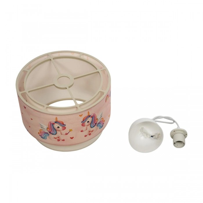 GLOBOSTAR® PONY 204-0016 Παιδικό Κρεμαστό Φωτιστικό Οροφής με Ντουί 1 x E27 AC 220-240V IP20 - Ροζ - Μ30 x Π30 x Υ24cm