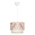 GLOBOSTAR® PONY 204-0016 Παιδικό Κρεμαστό Φωτιστικό Οροφής με Ντουί 1 x E27 AC 220-240V IP20 - Ροζ - Μ30 x Π30 x Υ24cm