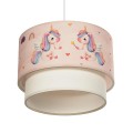 GLOBOSTAR® PONY 204-0016 Παιδικό Κρεμαστό Φωτιστικό Οροφής με Ντουί 1 x E27 AC 220-240V IP20 - Ροζ - Μ30 x Π30 x Υ24cm