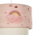 GLOBOSTAR® PONY 204-0016 Παιδικό Κρεμαστό Φωτιστικό Οροφής με Ντουί 1 x E27 AC 220-240V IP20 - Ροζ - Μ30 x Π30 x Υ24cm