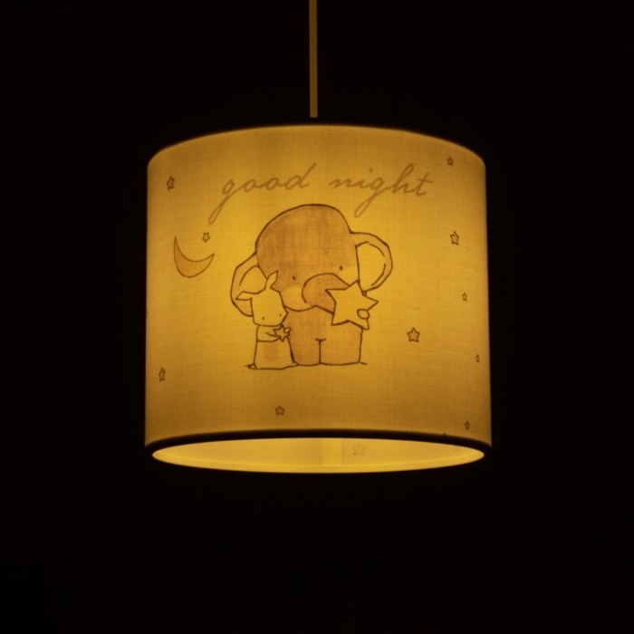 GLOBOSTAR® ELEPHANT 204-0020 Παιδικό Κρεμαστό Φωτιστικό Οροφής με Ντουί 1 x E27 AC 220-240V IP20 - Πολύχρωμο - Μ24 x Π24 x Υ23cm