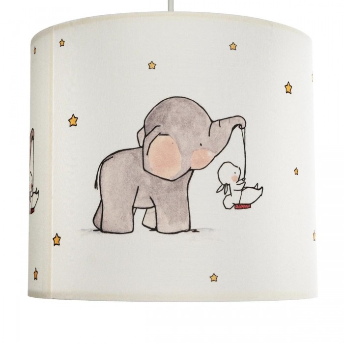 GLOBOSTAR® ELEPHANT 204-0020 Παιδικό Κρεμαστό Φωτιστικό Οροφής με Ντουί 1 x E27 AC 220-240V IP20 - Πολύχρωμο - Μ24 x Π24 x Υ23cm