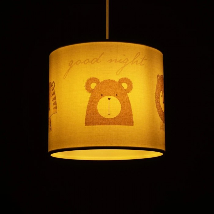 GLOBOSTAR® BEAR 204-0021 Παιδικό Κρεμαστό Φωτιστικό Οροφής με Ντουί 1 x E27 AC 220-240V IP20 - Πολύχρωμο - Μ24 x Π24 x Υ23cm