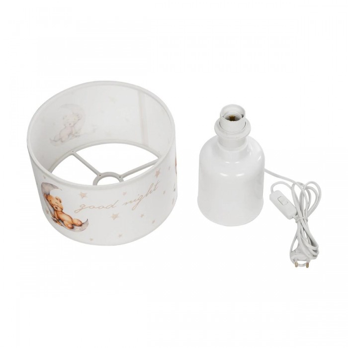 GLOBOSTAR® MOON 204-0023 Παιδικό Επιτραπέζιο Φωτιστικό Πορτατίφ με Ντουί 1 x E27 AC 220-240V IP20 - Πολύχρωμο - Μ24 x Π24 x Υ32cm