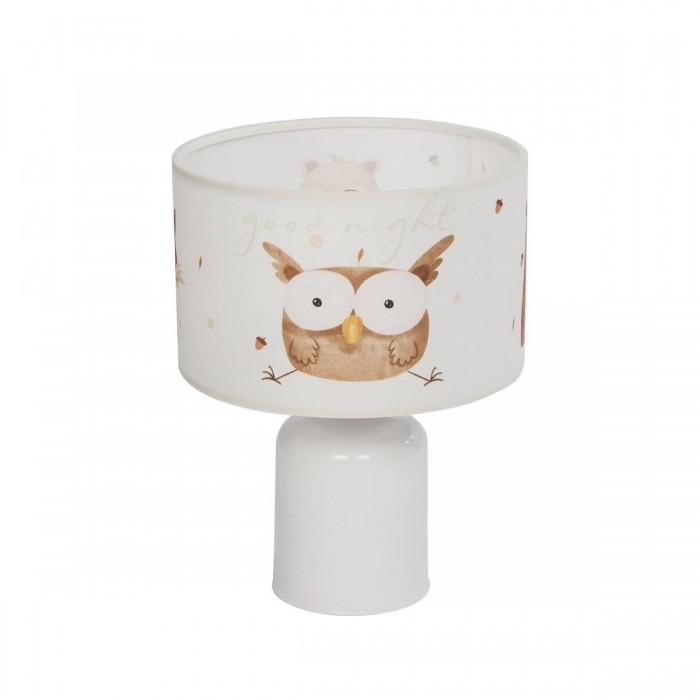 GLOBOSTAR® OWL 204-0024 Παιδικό Επιτραπέζιο Φωτιστικό Πορτατίφ με Ντουί 1 x E27 AC 220-240V IP20 - Πολύχρωμο - Μ24 x Π24 x Υ32cm