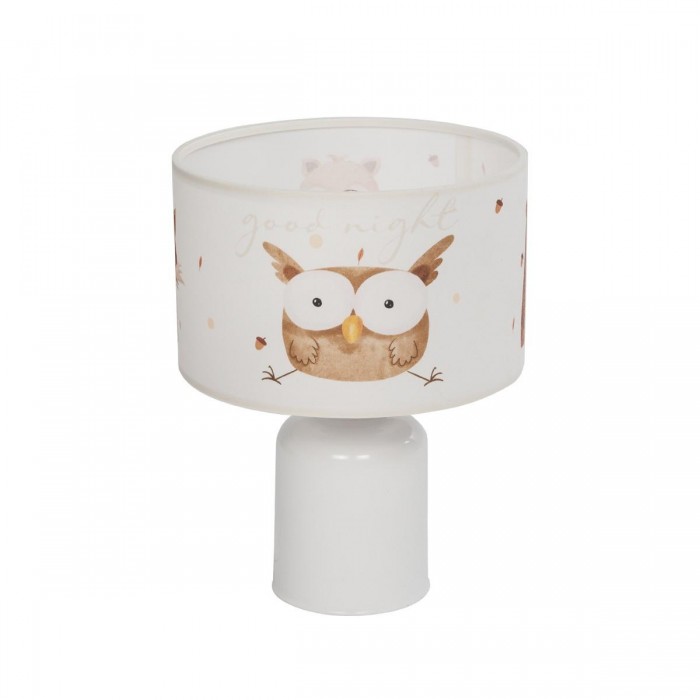 GLOBOSTAR® OWL 204-0024 Παιδικό Επιτραπέζιο Φωτιστικό Πορτατίφ με Ντουί 1 x E27 AC 220-240V IP20 - Πολύχρωμο - Μ24 x Π24 x Υ32cm