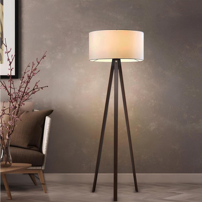 GLOBOSTAR® SAGA 204-0031 Μοντέρνο Επιδαπέδιο Φωτιστικό με Ντουί 1 x E27 AC 220-240V IP20 - Καφέ & Μπεζ - Μ38 x Π38 x Υ140cm