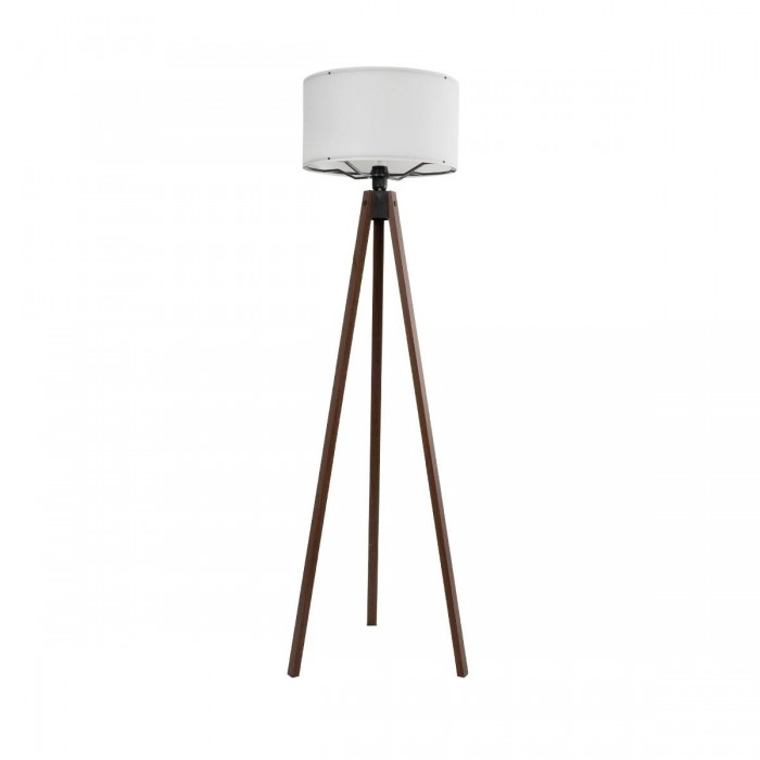 GLOBOSTAR® SAGA 204-0032 Μοντέρνο Επιδαπέδιο Φωτιστικό με Ντουί 1 x E27 AC 220-240V IP20 - Καφέ & Λευκό - Μ38 x Π38 x Υ140cm