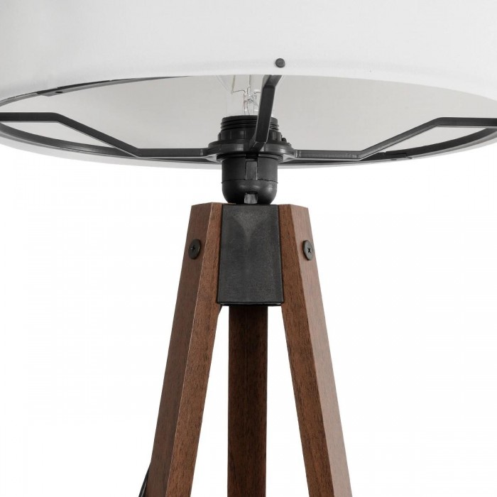 GLOBOSTAR® SAGA 204-0032 Μοντέρνο Επιδαπέδιο Φωτιστικό με Ντουί 1 x E27 AC 220-240V IP20 - Καφέ & Λευκό - Μ38 x Π38 x Υ140cm