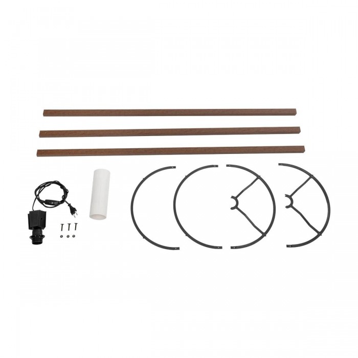 GLOBOSTAR® SAGA 204-0032 Μοντέρνο Επιδαπέδιο Φωτιστικό με Ντουί 1 x E27 AC 220-240V IP20 - Καφέ & Λευκό - Μ38 x Π38 x Υ140cm