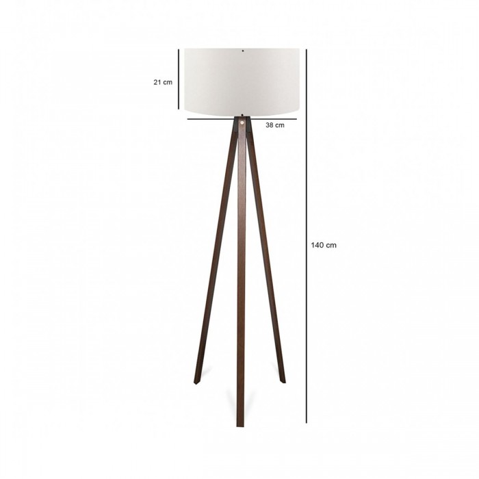 GLOBOSTAR® SAGA 204-0032 Μοντέρνο Επιδαπέδιο Φωτιστικό με Ντουί 1 x E27 AC 220-240V IP20 - Καφέ & Λευκό - Μ38 x Π38 x Υ140cm