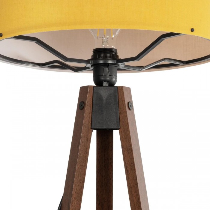 GLOBOSTAR® SAGA 204-0033 Μοντέρνο Επιδαπέδιο Φωτιστικό με Ντουί 1 x E27 AC 220-240V IP20 - Καφέ & Κίτρινο - Μ38 x Π38 x Υ140cm