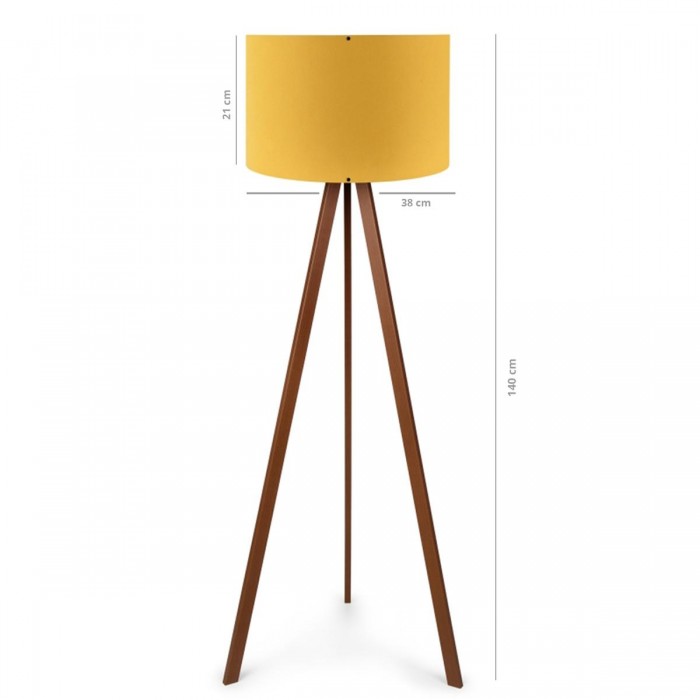 GLOBOSTAR® SAGA 204-0033 Μοντέρνο Επιδαπέδιο Φωτιστικό με Ντουί 1 x E27 AC 220-240V IP20 - Καφέ & Κίτρινο - Μ38 x Π38 x Υ140cm