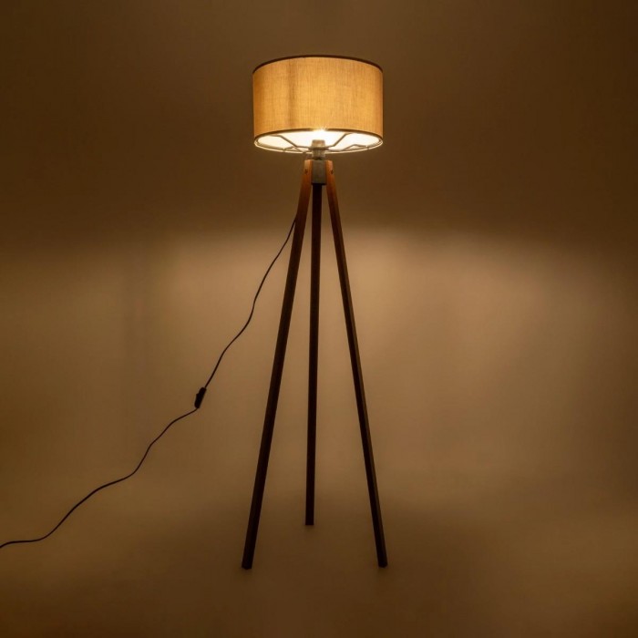 GLOBOSTAR® SAGA 204-0036 Μοντέρνο Επιδαπέδιο Φωτιστικό με Ντουί 1 x E27 AC 220-240V IP20 - Καφέ & Γκρι - Μ38 x Π38 x Υ140cm