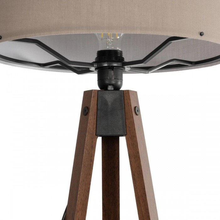 GLOBOSTAR® SAGA 204-0036 Μοντέρνο Επιδαπέδιο Φωτιστικό με Ντουί 1 x E27 AC 220-240V IP20 - Καφέ & Γκρι - Μ38 x Π38 x Υ140cm