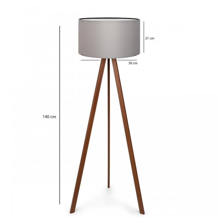 GLOBOSTAR® SAGA 204-0036 Μοντέρνο Επιδαπέδιο Φωτιστικό με Ντουί 1 x E27 AC 220-240V IP20 - Καφέ & Γκρι - Μ38 x Π38 x Υ140cm
