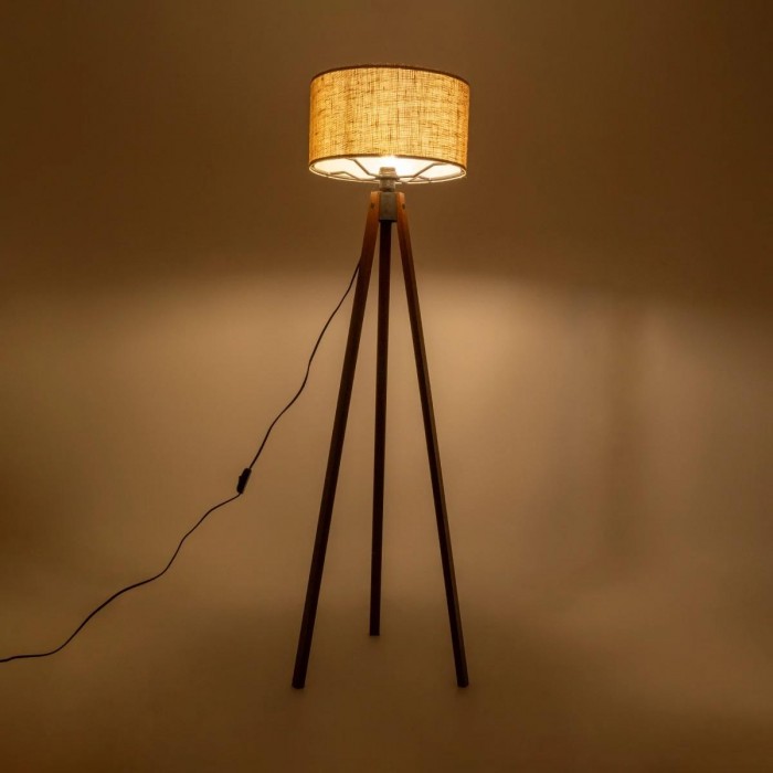 GLOBOSTAR® SAGA 204-0037 Μοντέρνο Επιδαπέδιο Φωτιστικό με Ντουί 1 x E27 AC 220-240V IP20 - Καφέ & Mπεζ - Μ38 x Π38 x Υ140cm