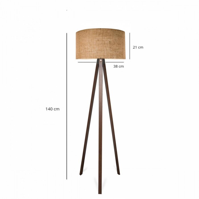 GLOBOSTAR® SAGA 204-0037 Μοντέρνο Επιδαπέδιο Φωτιστικό με Ντουί 1 x E27 AC 220-240V IP20 - Καφέ & Mπεζ - Μ38 x Π38 x Υ140cm