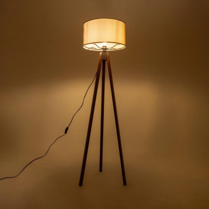 GLOBOSTAR® SAGA 204-0039 Μοντέρνο Επιδαπέδιο Φωτιστικό με Ντουί 1 x E27 AC 220-240V IP20 - Καφέ & Μπεζ - Μ38 x Π38 x Υ140cm