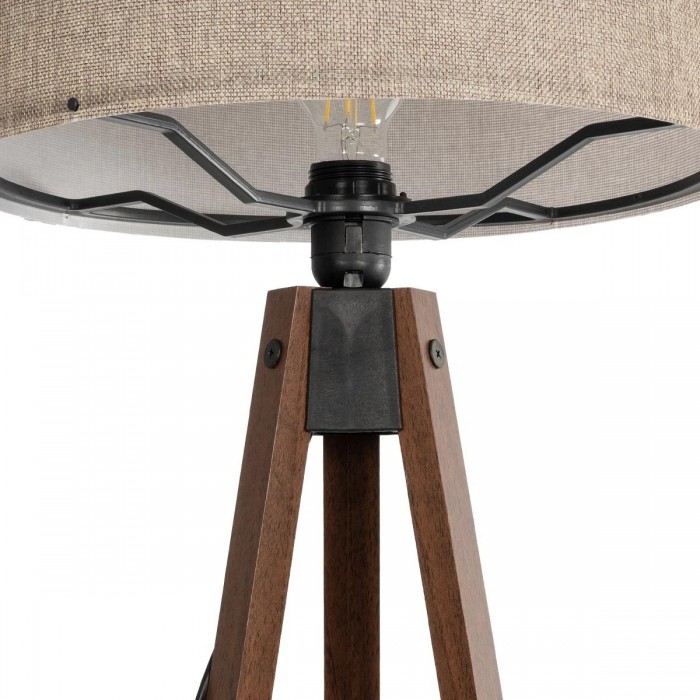 GLOBOSTAR® SAGA 204-0039 Μοντέρνο Επιδαπέδιο Φωτιστικό με Ντουί 1 x E27 AC 220-240V IP20 - Καφέ & Μπεζ - Μ38 x Π38 x Υ140cm