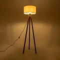 GLOBOSTAR® SAGA 204-0040 Μοντέρνο Επιδαπέδιο Φωτιστικό με Ντουί 1 x E27 AC 220-240V IP20 - Καφέ & Μπεζ - Μ38 x Π38 x Υ140cm
