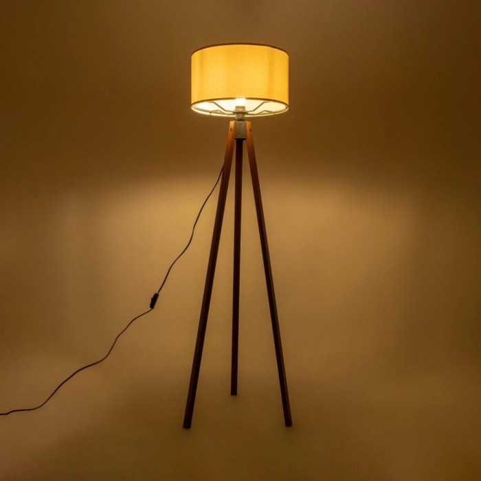 GLOBOSTAR® SAGA 204-0040 Μοντέρνο Επιδαπέδιο Φωτιστικό με Ντουί 1 x E27 AC 220-240V IP20 - Καφέ & Μπεζ - Μ38 x Π38 x Υ140cm