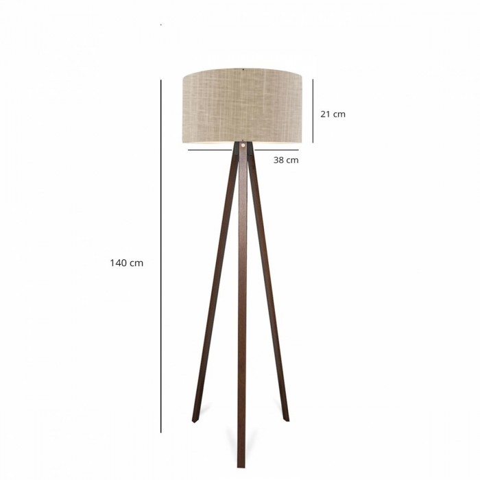 GLOBOSTAR® SAGA 204-0040 Μοντέρνο Επιδαπέδιο Φωτιστικό με Ντουί 1 x E27 AC 220-240V IP20 - Καφέ & Μπεζ - Μ38 x Π38 x Υ140cm