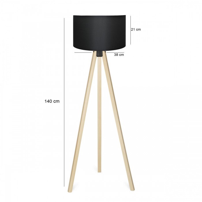GLOBOSTAR® SAGA 204-0041 Μοντέρνο Επιδαπέδιο Φωτιστικό με Ντουί 1 x E27 AC 220-240V IP20 - Μπεζ & Μαύρο - Μ38 x Π38 x Υ140cm GLOBOSTAR® SAGA 204-0041 Μοντέρνο Επιδαπέδιο Φωτιστικό με Ντουί 1 x E27 AC 220-240V IP20 - Μπεζ & Μαύρο - Μ38 x Π38 x Υ140cm