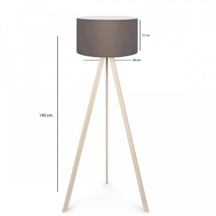 GLOBOSTAR® SAGA 204-0044 Μοντέρνο Επιδαπέδιο Φωτιστικό με Ντουί 1 x E27 AC 220-240V IP20 - Μπεζ & Γκρι - Μ38 x Π38 x Υ140cm