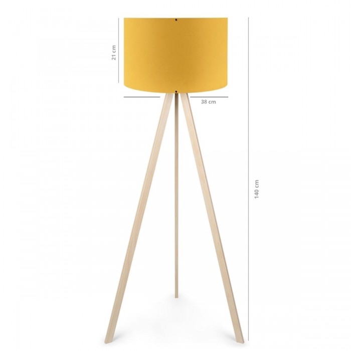 GLOBOSTAR® SAGA 204-0045 Μοντέρνο Επιδαπέδιο Φωτιστικό με Ντουί 1 x E27 AC 220-240V IP20 - Μπεζ & Κίτρινο - Μ38 x Π38 x Υ140cm