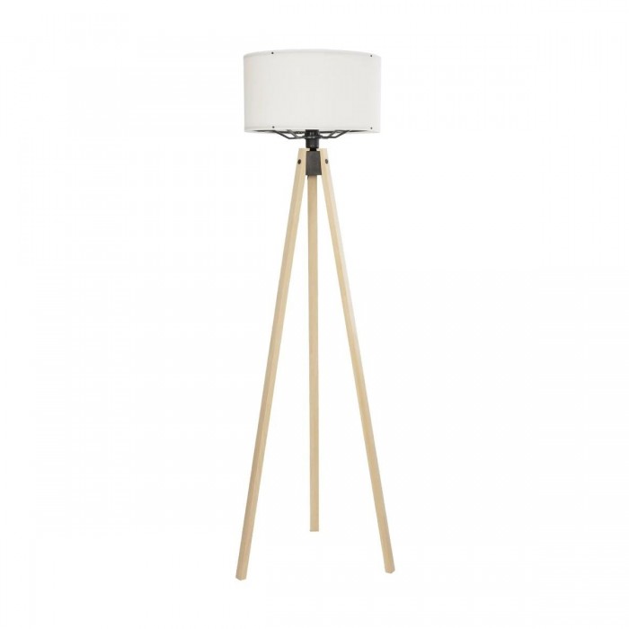 GLOBOSTAR® SAGA 204-0046 Μοντέρνο Επιδαπέδιο Φωτιστικό με Ντουί 1 x E27 AC 220-240V IP20 - Μπεζ & Λευκό - Μ38 x Π38 x Υ140cm