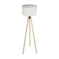 GLOBOSTAR® SAGA 204-0046 Μοντέρνο Επιδαπέδιο Φωτιστικό με Ντουί 1 x E27 AC 220-240V IP20 - Μπεζ & Λευκό - Μ38 x Π38 x Υ140cm