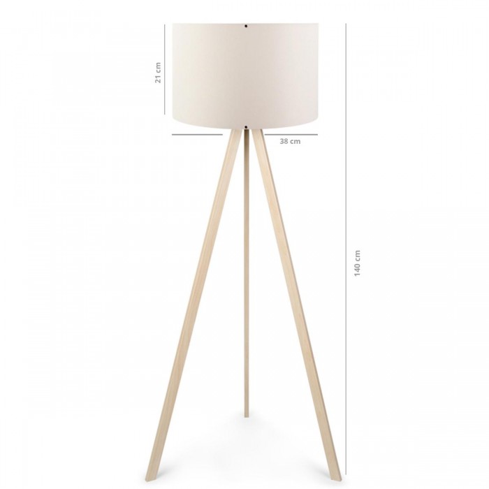 GLOBOSTAR® SAGA 204-0046 Μοντέρνο Επιδαπέδιο Φωτιστικό με Ντουί 1 x E27 AC 220-240V IP20 - Μπεζ & Λευκό - Μ38 x Π38 x Υ140cm